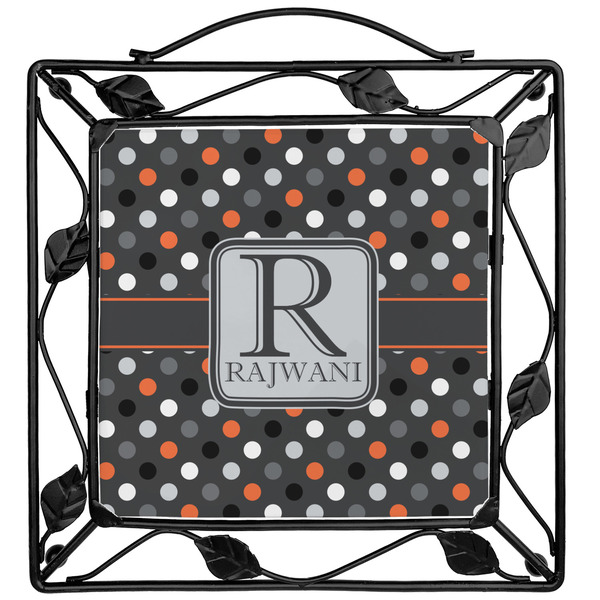 Custom Gray Dots Square Trivet (Personalized)