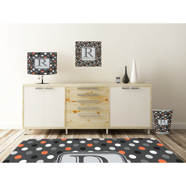 Gray Dots Square Wall Decal Wooden Desk