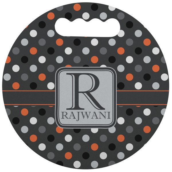 Custom Gray Dots Stadium Cushion (Round) (Personalized)
