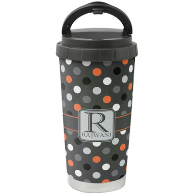 Gray Dots Stainless Steel Coffee Tumbler (Personalized)
