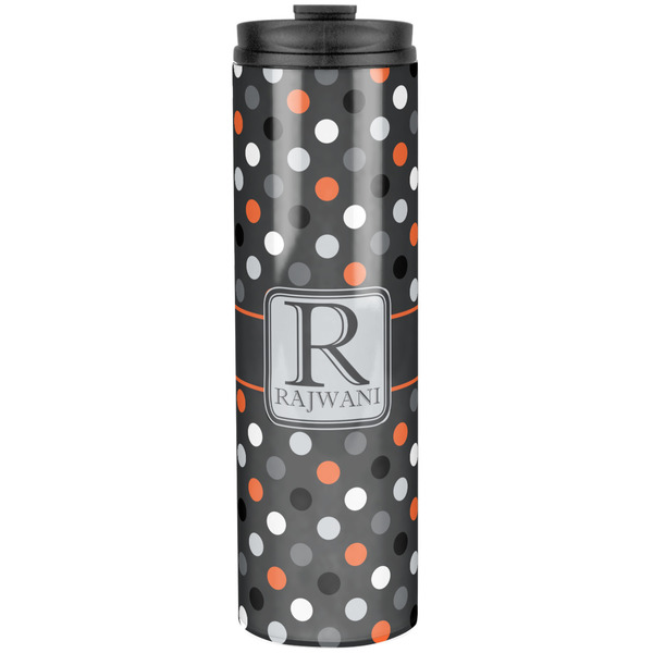 Custom Gray Dots Stainless Steel Skinny Tumbler - 20 oz (Personalized)