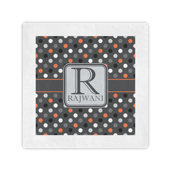 Custom Gray Dots Cocktail Napkins (Personalized)