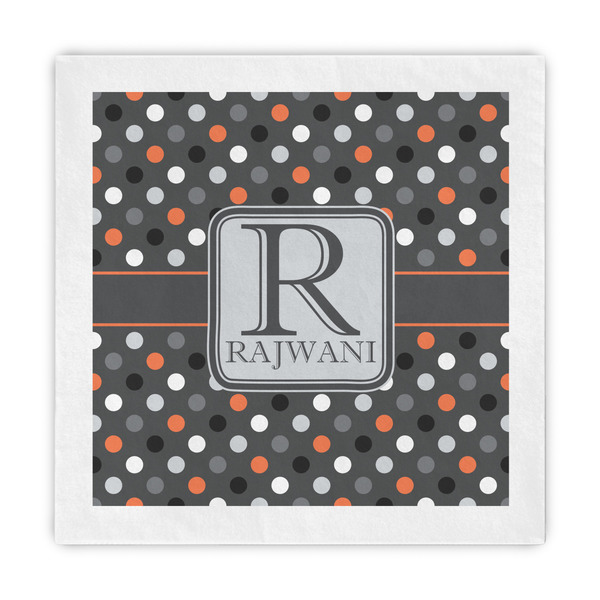 Custom Gray Dots Standard Decorative Napkins (Personalized)