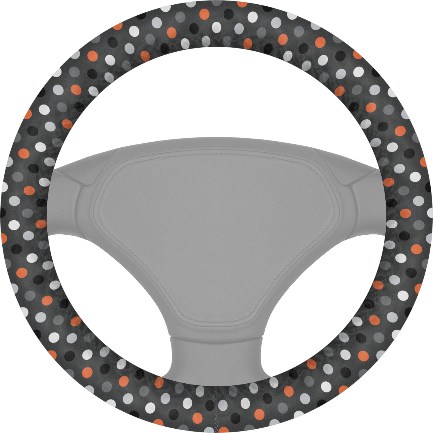 Custom Gray Dots Steering Wheel Cover YouCustomizeIt
