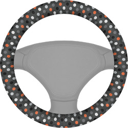 Gray Dots Steering Wheel Cover (Personalized)