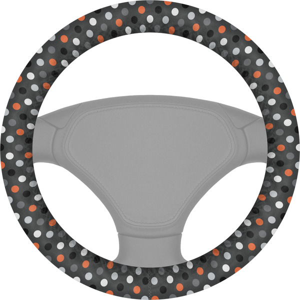 Custom Gray Dots Steering Wheel Cover