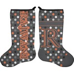Gray Dots Holiday Stocking - Double-Sided - Neoprene (Personalized)