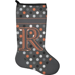 Gray Dots Holiday Stocking - Neoprene (Personalized)