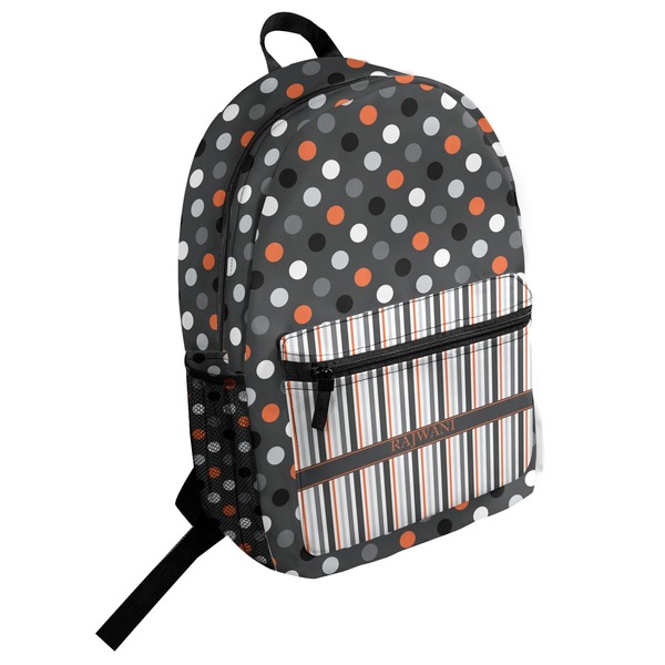 Custom Gray Dots Student Backpack (Personalized)