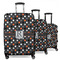 Gray Dots 3 Piece Luggage Set - 20" Carry On, 24" Medium Checked, 28" Large Checked (Personalized)