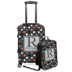Gray Dots Kids 2-Piece Luggage Set - Suitcase & Backpack (Personalized)
