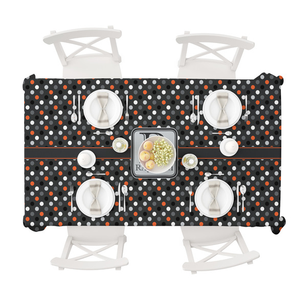 Gray Dots Tablecloths (58"x102") - TOP VIEW