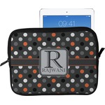 Gray Dots Tablet Case / Sleeve - Large (Personalized)