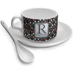 Gray Dots Tea Cup (Personalized)