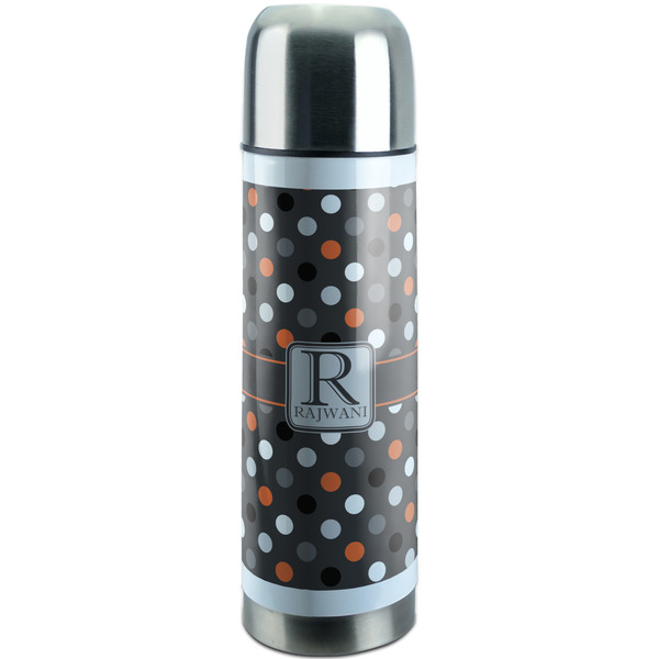 Custom Gray Dots Stainless Steel Thermos (Personalized)