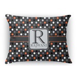 Gray Dots Rectangular Throw Pillow Case (Personalized)