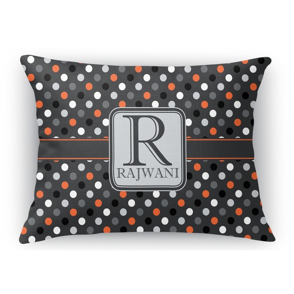 Custom Gray Dots Rectangular Throw Pillow Case (Personalized)
