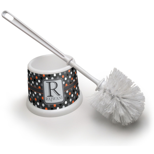 Custom Gray Dots Toilet Brush (Personalized)