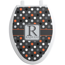Gray Dots Toilet Seat Decal - Elongated (Personalized)
