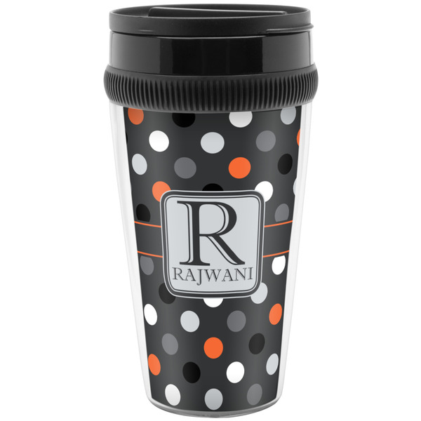 Custom Gray Dots Acrylic Travel Mug without Handle (Personalized)