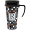 Gray Dots Acrylic Travel Mug with Handle (Personalized)