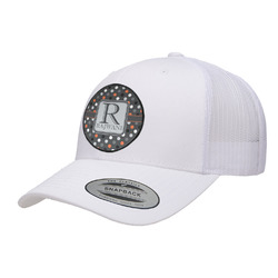 Gray Dots Trucker Hat - White (Personalized)