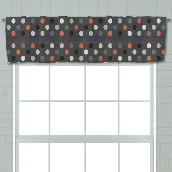 Gray Dots Valance - Closeup on window