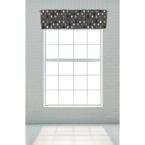 Gray Dots Valance - On window