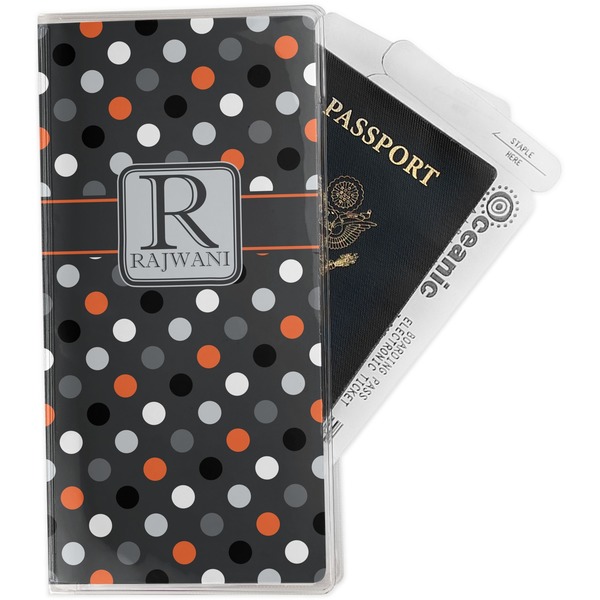 Custom Gray Dots Travel Document Holder