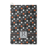 Gray Dots Waffle Weave Golf Towel (Personalized)