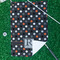 Gray Dots Waffle Weave Golf Towel - In Context