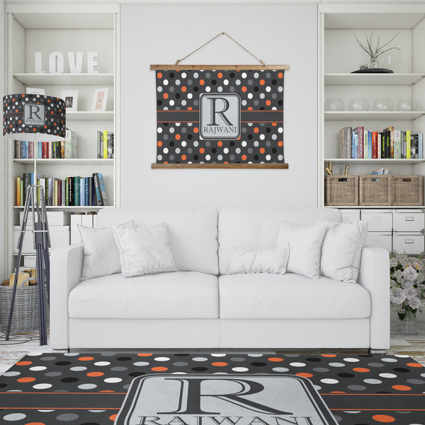 Gray Dots Wall Hanging Tapestry - IN CONTEXT
