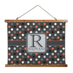 Gray Dots Wall Hanging Tapestry - Wide (Personalized)