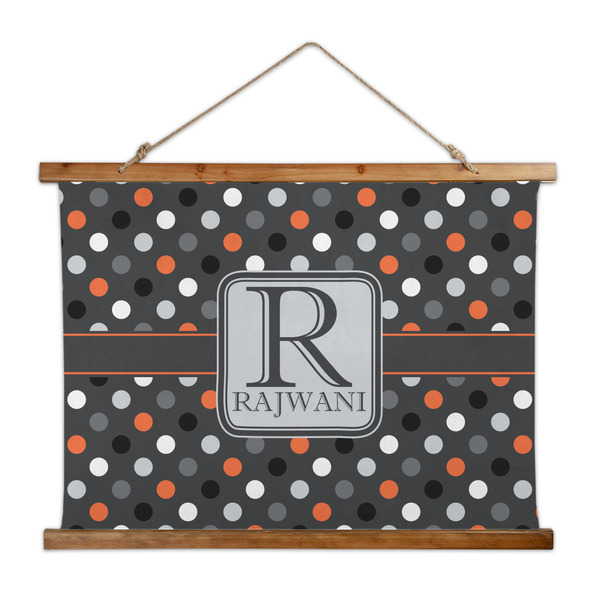 Custom Gray Dots Wall Hanging Tapestry - Wide (Personalized)