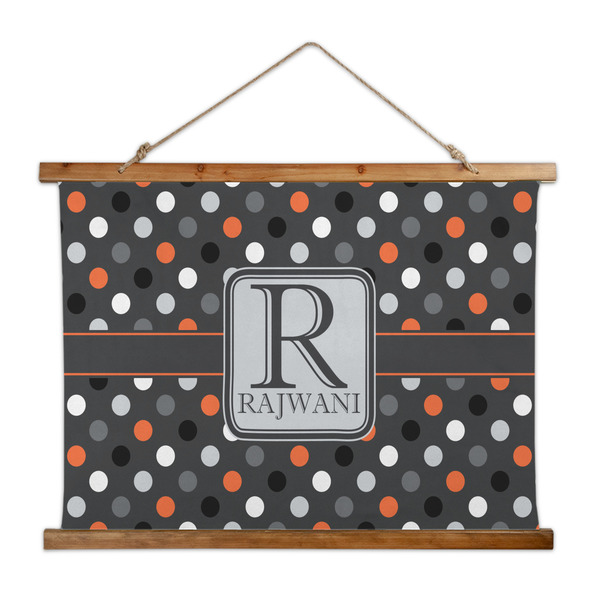 Custom Gray Dots Wall Hanging Tapestry - Wide (Personalized)