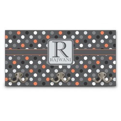 Gray Dots Wall Mounted Coat Rack (Personalized)