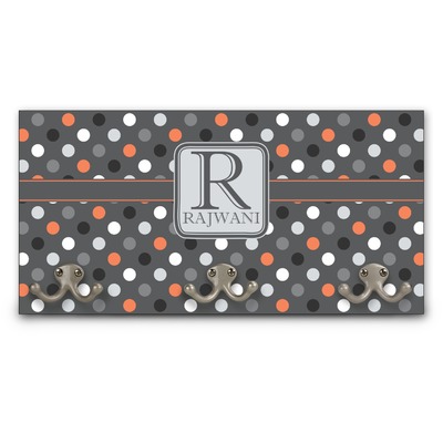 Gray Dots Wall Mounted Coat Rack (Personalized)