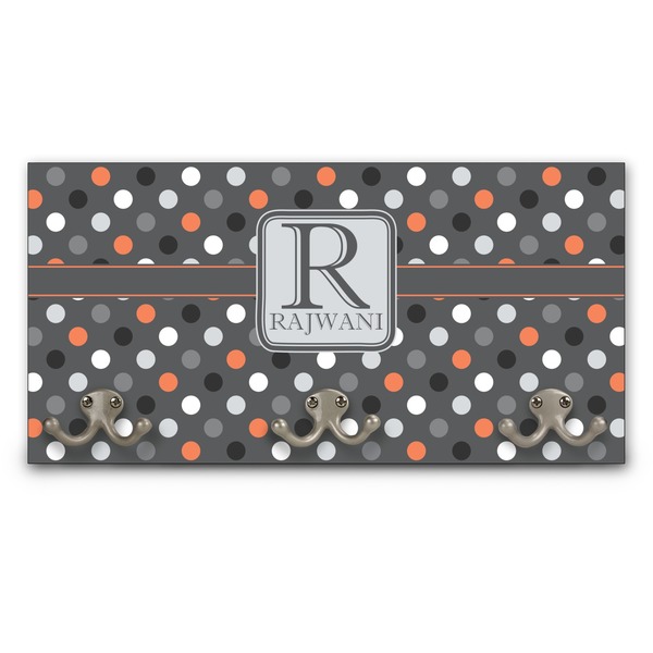 Custom Gray Dots Wall Mounted Coat Rack (Personalized)