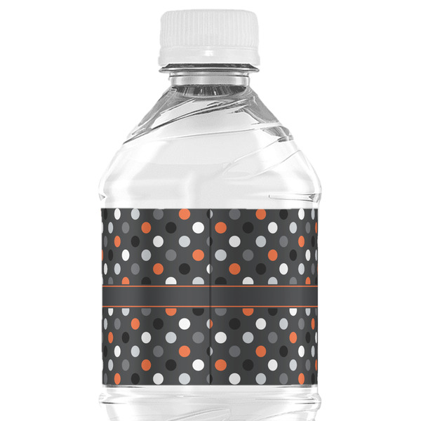 Gray Dots Water Bottle Label - Back View
