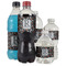 Gray Dots Water Bottle Label - Multiple Bottle Sizes