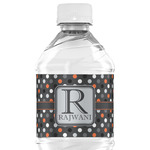 Gray Dots Water Bottle Labels - Custom Sized (Personalized)