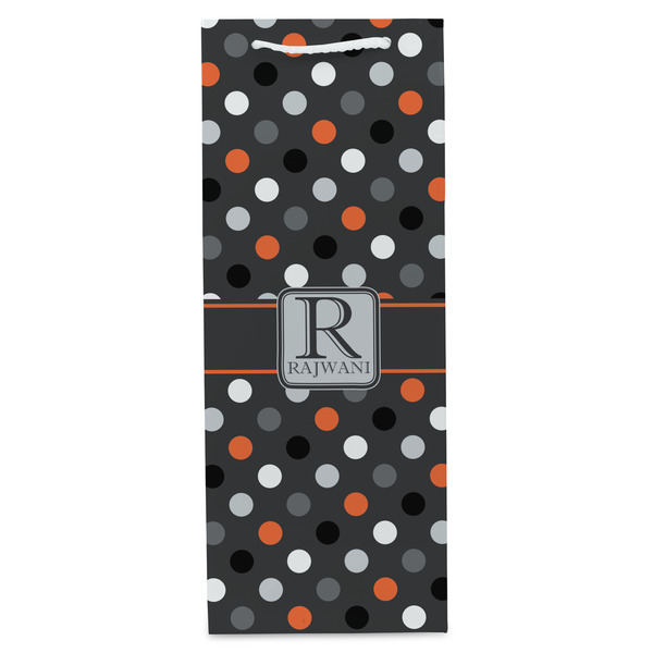 Gray Dots Wine Gift Bag - Gloss - Front