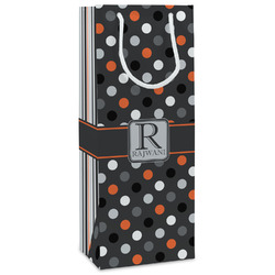 Gray Dots Wine Gift Bags - Gloss (Personalized)