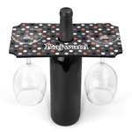 Gray Dots Wine Bottle & Glass Holder (Personalized)