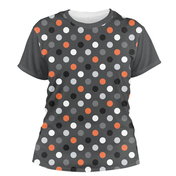 Custom Gray Dots Women's Crew T-Shirt
