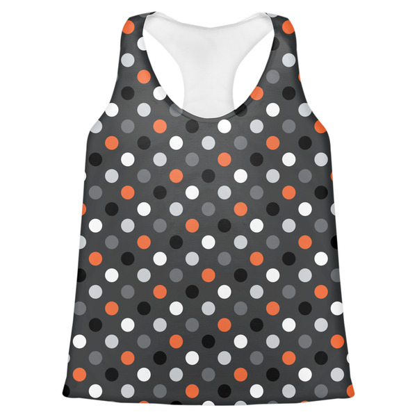 Custom Gray Dots Womens Racerback Tank Top - 2X Large