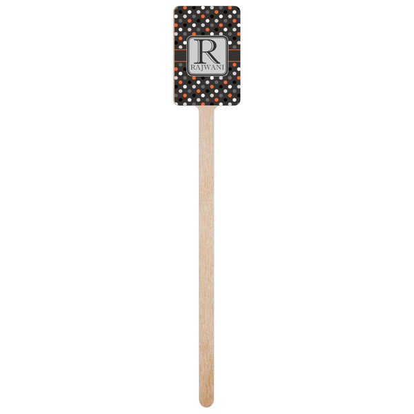 Gray Dots Wooden 6.25" Stir Stick - Rectangular - Single Stick