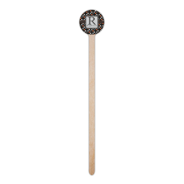 Gray Dots Wooden 6" Stir Stick - Round - Single Stick
