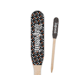 Gray Dots Paddle Wooden Food Picks - Single Sided (Personalized)