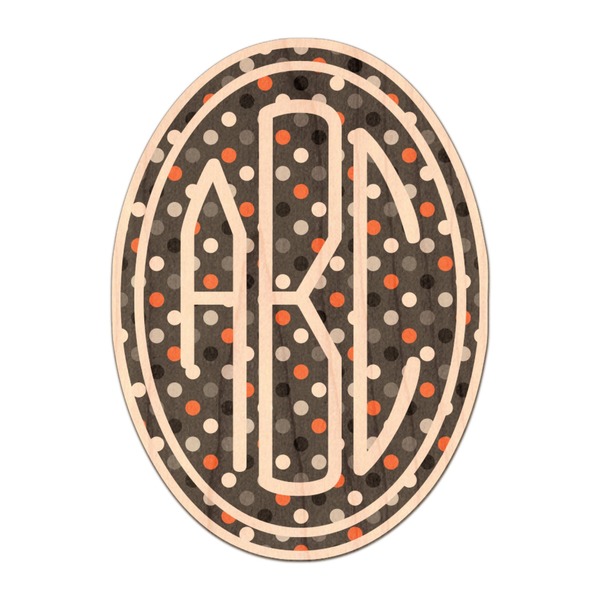 Custom Gray Dots Genuine Maple or Cherry Wood Sticker (Personalized)